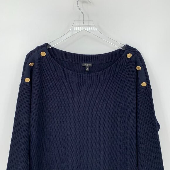 Talbots Honeycomb textured knit shift dress navy blue Nautical stretch new 1X - Picture 2 of 4